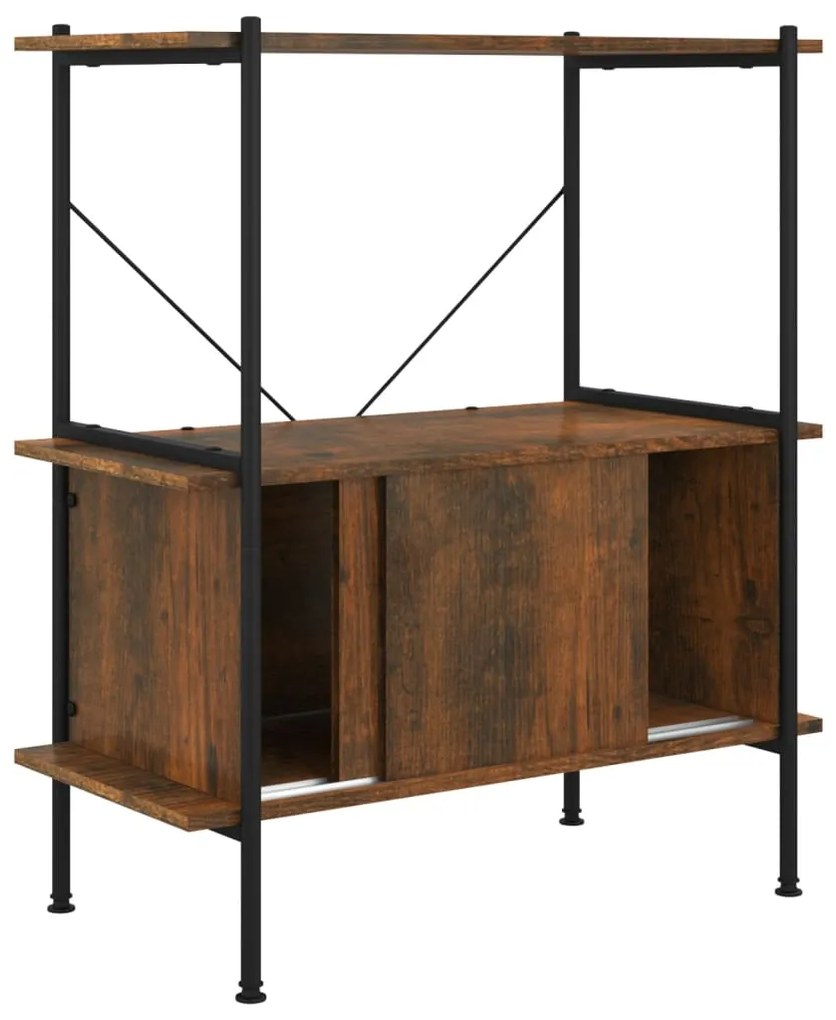 Estante de 3 prat. c/ armário 80x40x92cm aço/derivados madeira