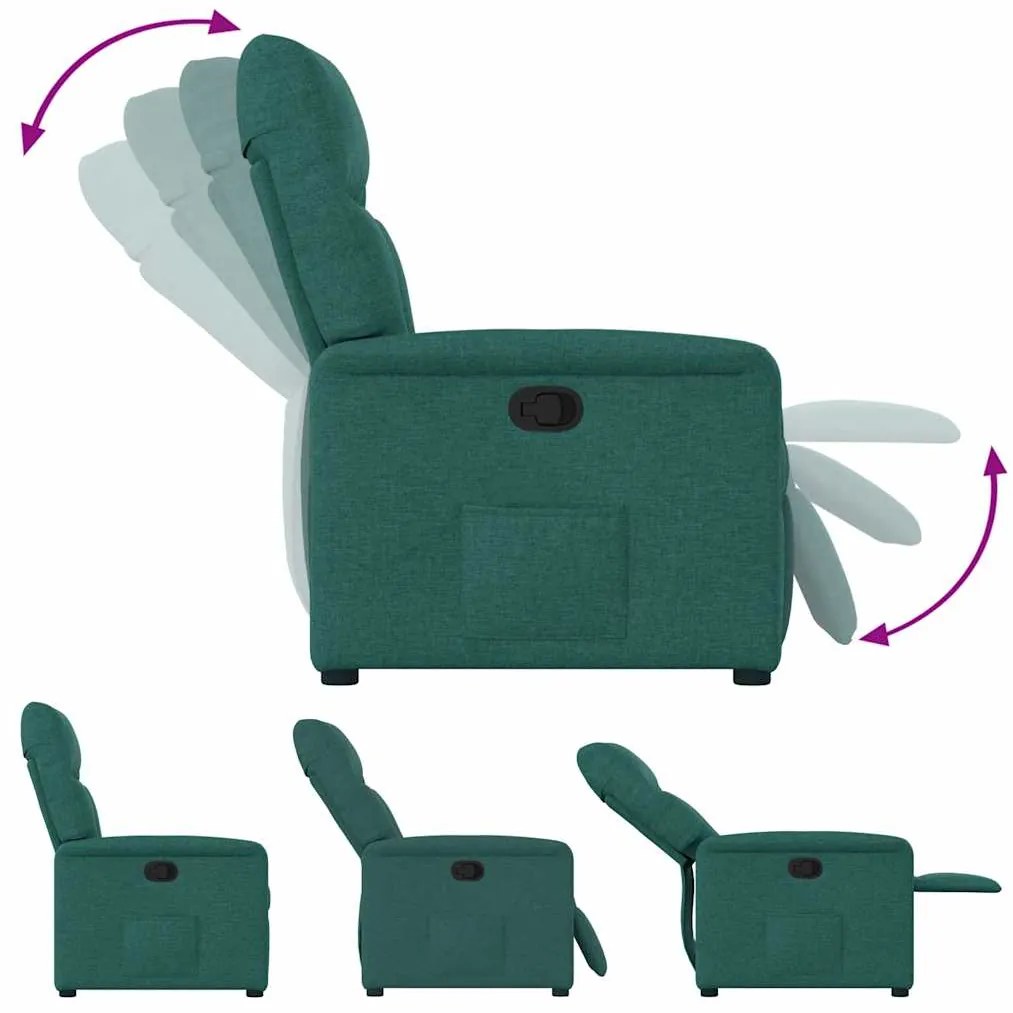 Poltrona reclinável tecido verde-escuro