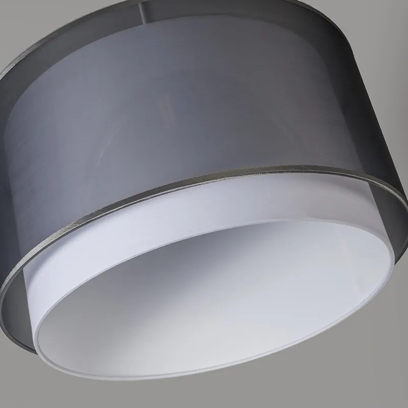 Abajur de tecido para candeeiro pendente preto/branco 47/25 - Duo