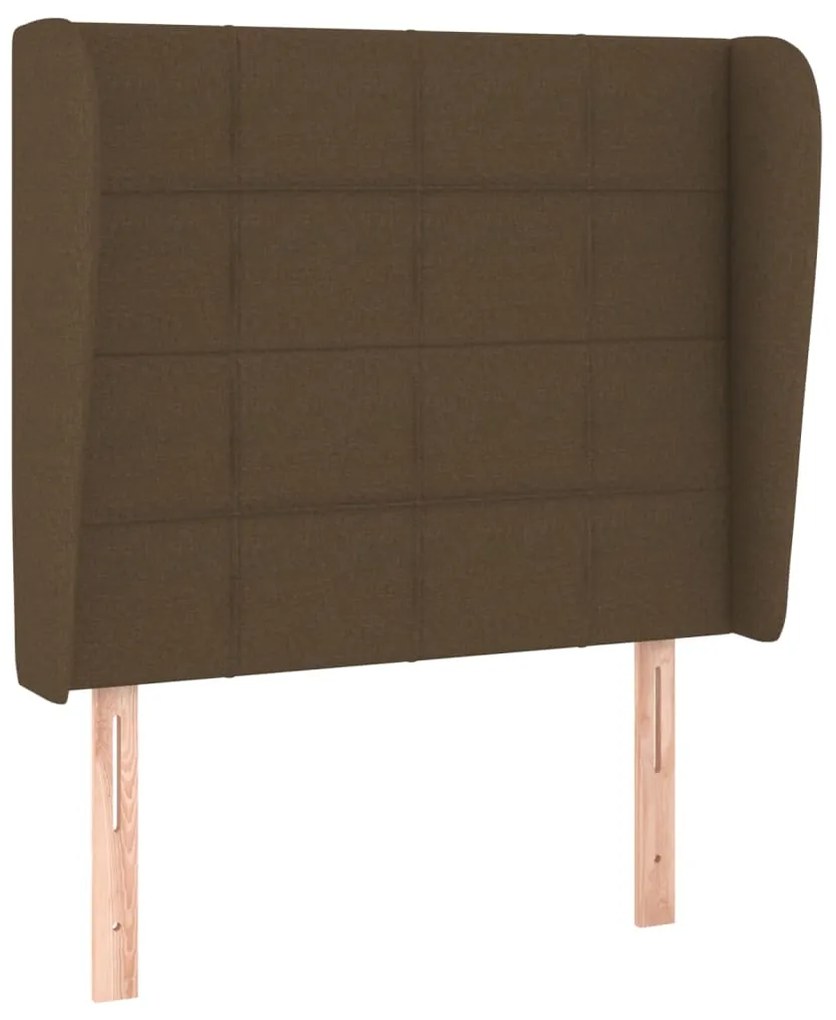 Cama com molas/colchão 100x200 cm tecido castanho-escuro