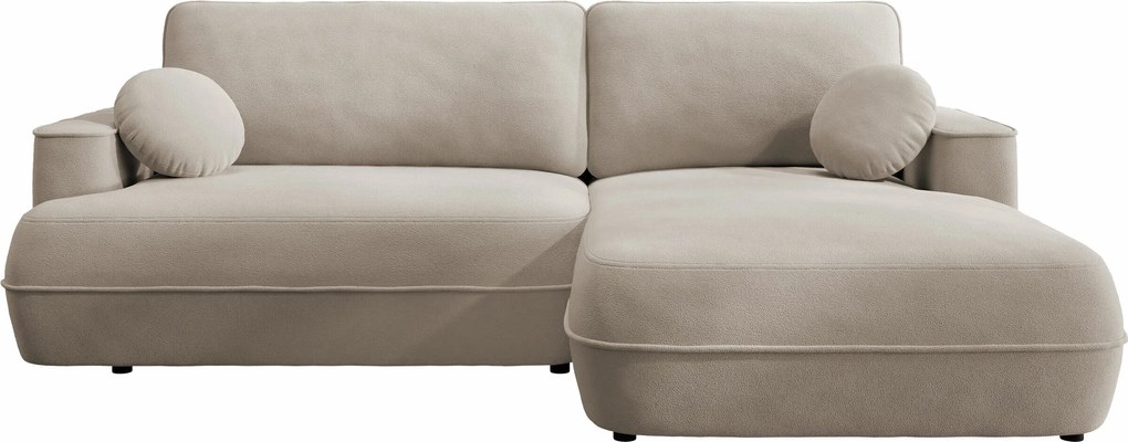 Sofá de canto Magal I, Cama com arrumação, 260x168x87cm, 129 kg, Pernas: Plástico