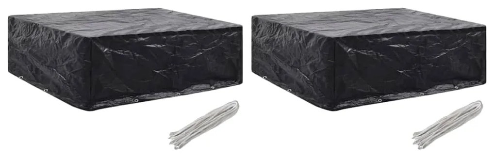 vidaXL Capas para mobiliário de jardim 2 pcs 8 ilhós 250x210x90 cm