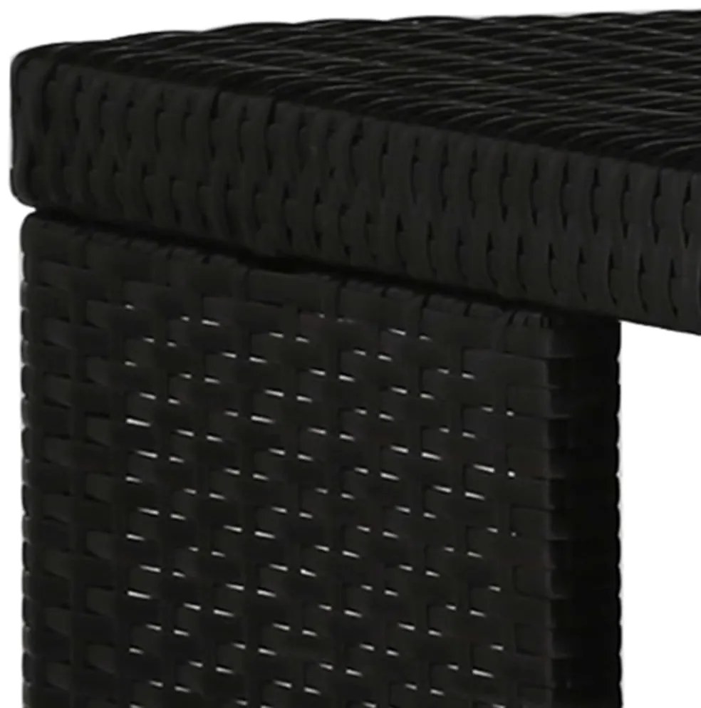 5 pcs conjunto de bar p/ jardim c/ almofadões vime PE preto