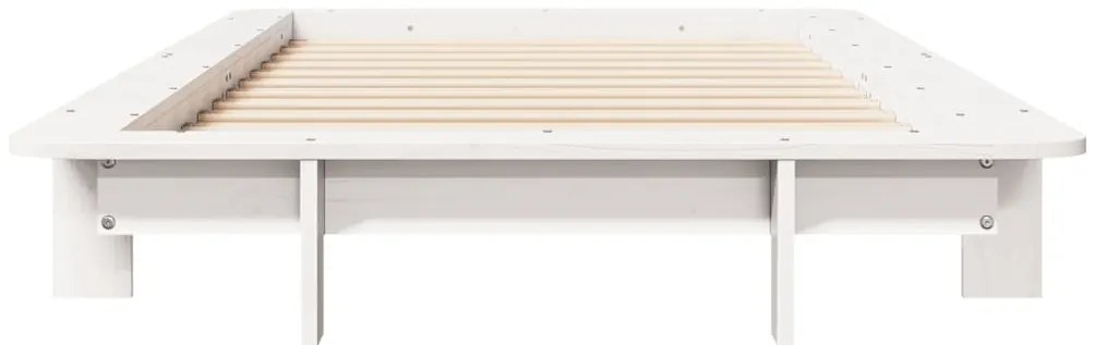 Cama sem colchão 90x200 cm madeira de pinho maciça branco