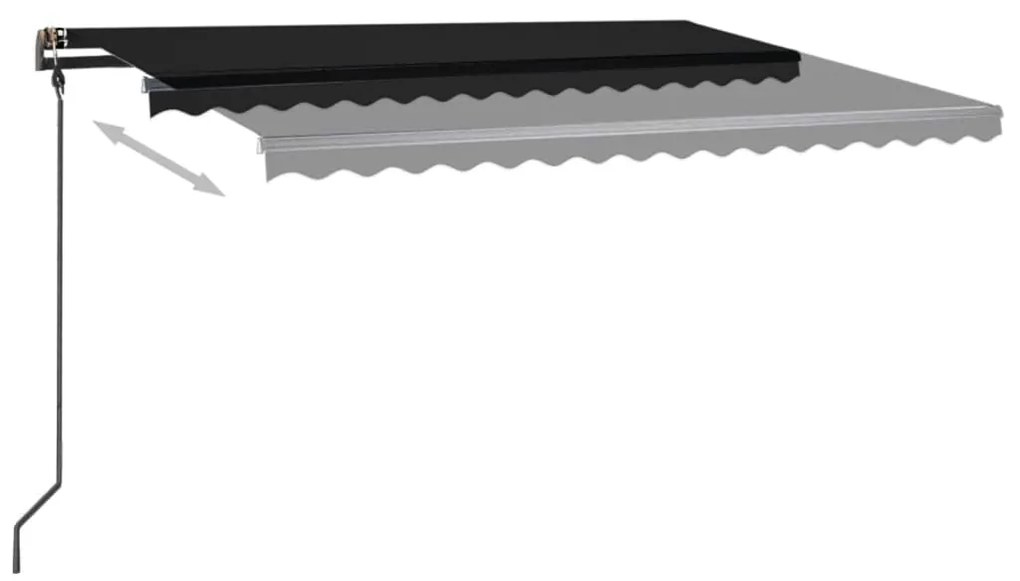 Toldo retrátil manual com luzes LED 4,5x3 m antracite