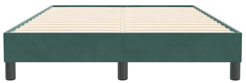 Box Cama de primavera sem Colchão Verde Escuro 120x210cm Veludo
