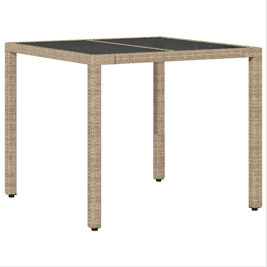 Conjunto de Jantar para Jardim 5 pcs Bege 90 x 90 x 75 cm