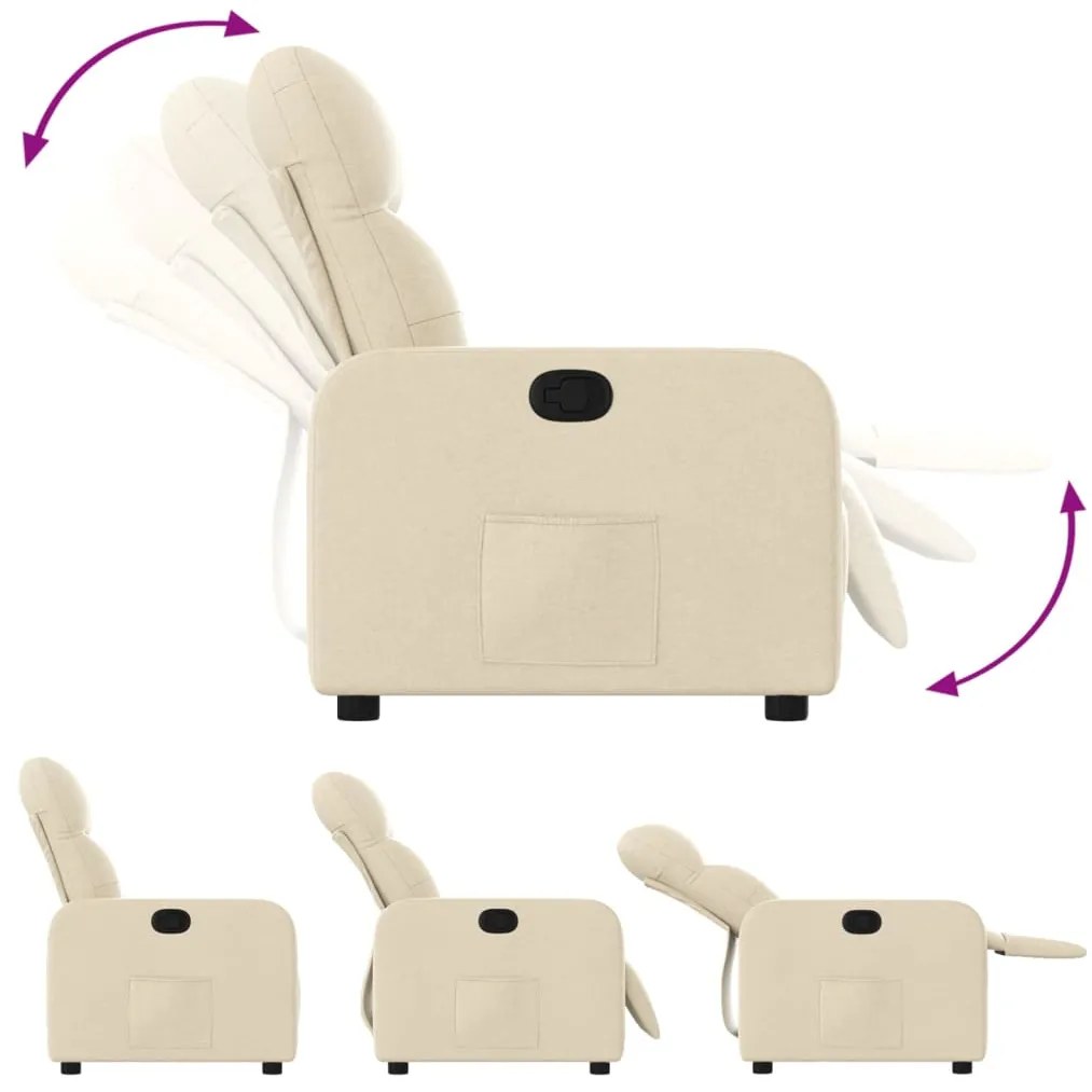 Poltrona reclinável tecido cor creme