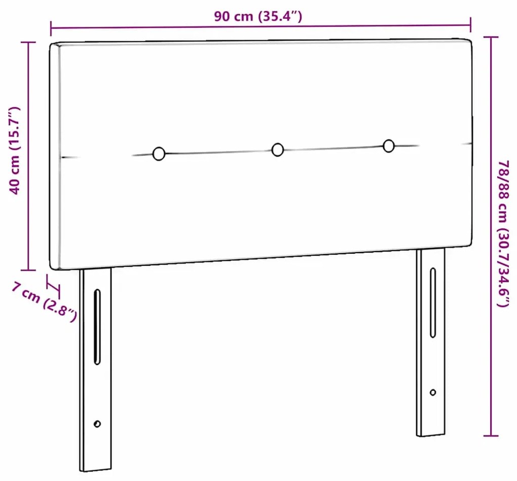 Cabeceira vidaXL Cinza escuro Madeira 90 cm Design Estiloso