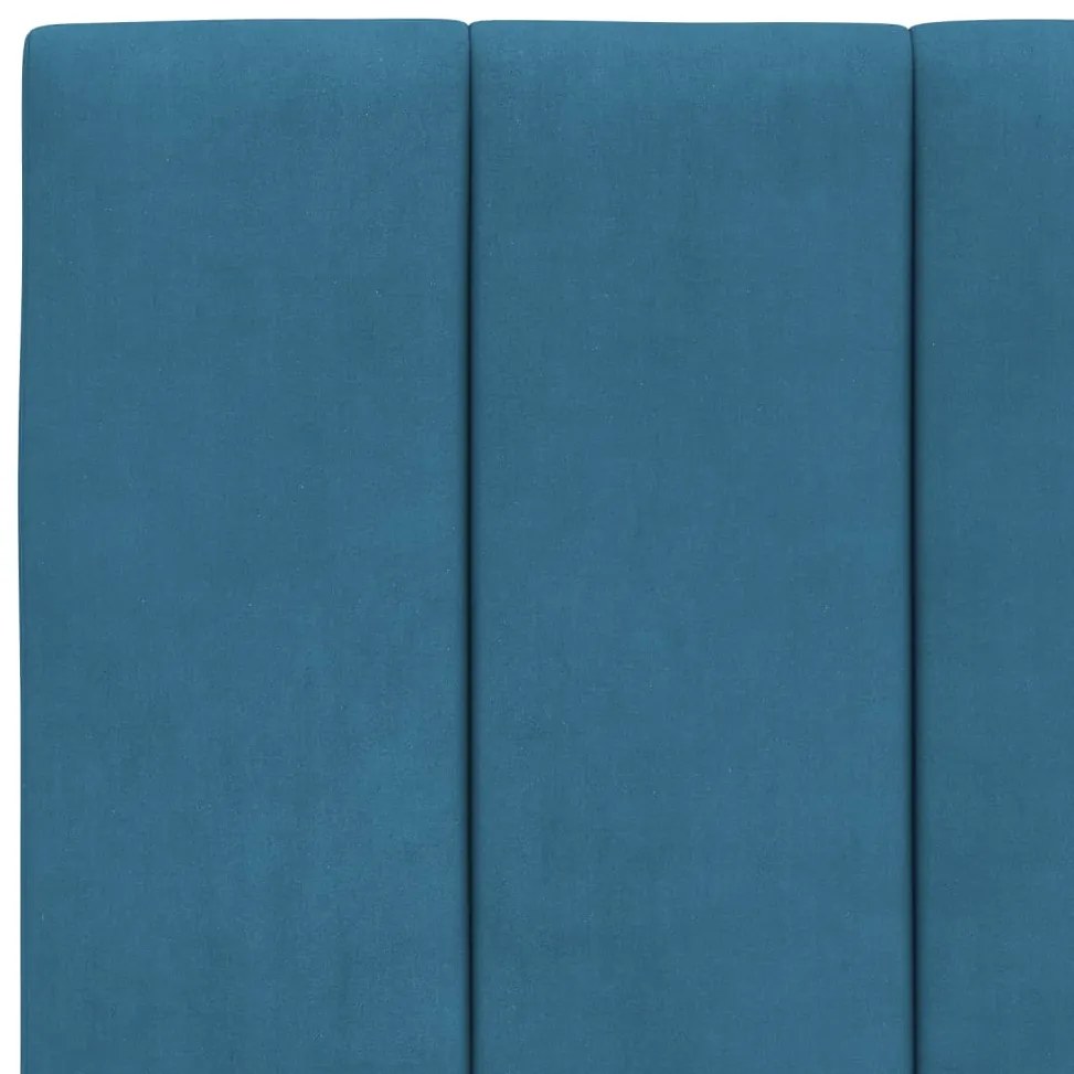 Estrutura de cama c/ cabeceira 90x190 cm veludo azul