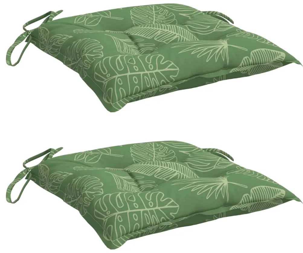 Almofadões p/ cadeira 2 pcs 40x40x7 cm tecido padrão folhas