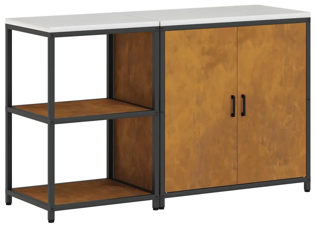 Conjunto de Armazenamento de Cozinha 2 pcs Ferro Enferrujado