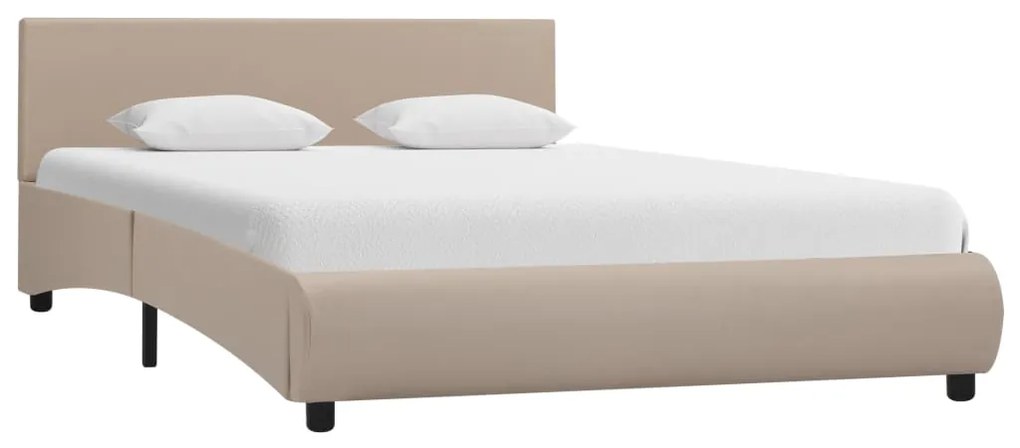 vidaXL Estrutura de cama 140x200 cm couro artificial cappuccino