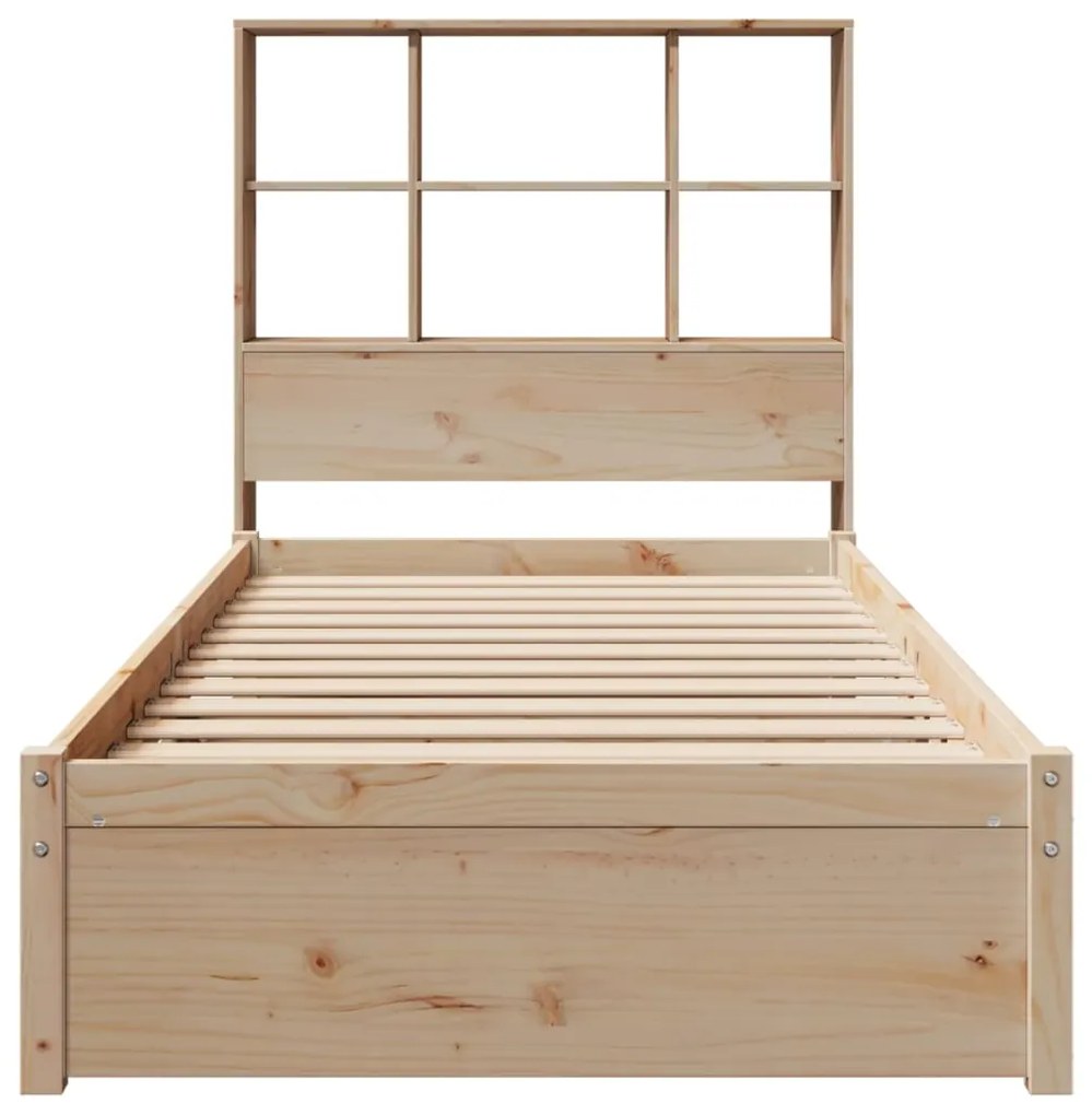 Cama com estante sem colchão 90x200 cm pinho maciço