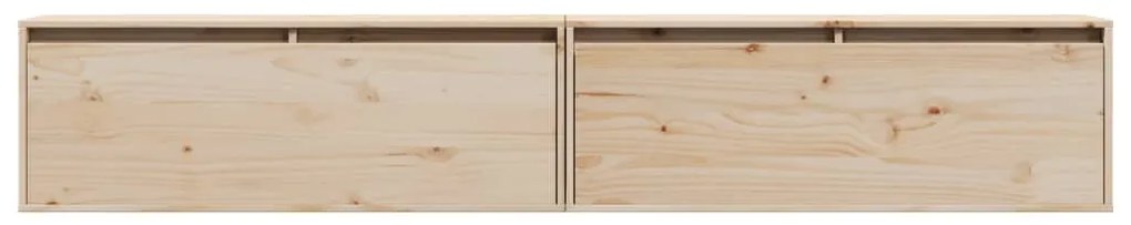 Armários de parede 2 pcs 100x30x35 cm pinho maciço cinza