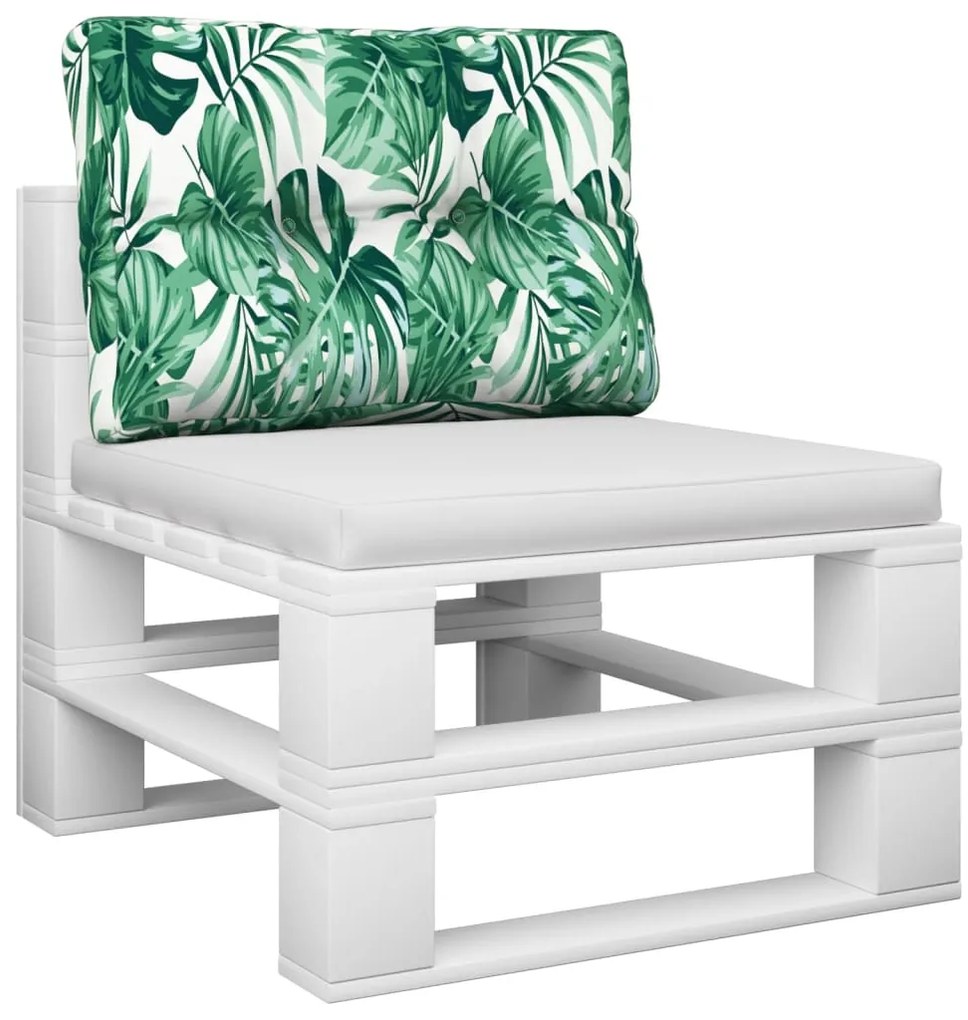 Almofadão para sofá de paletes 60x40x12 cm tecido padrão folhas