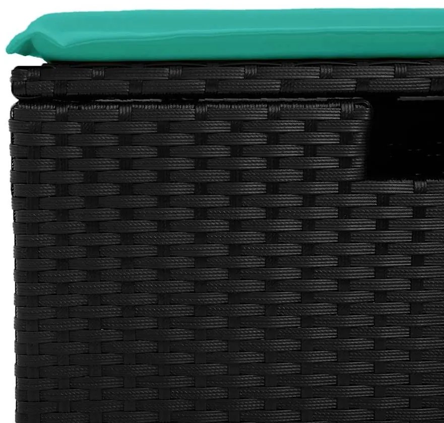 2 pcs conjunto sofás jardim c/ almofadões vime PE/acácia preto