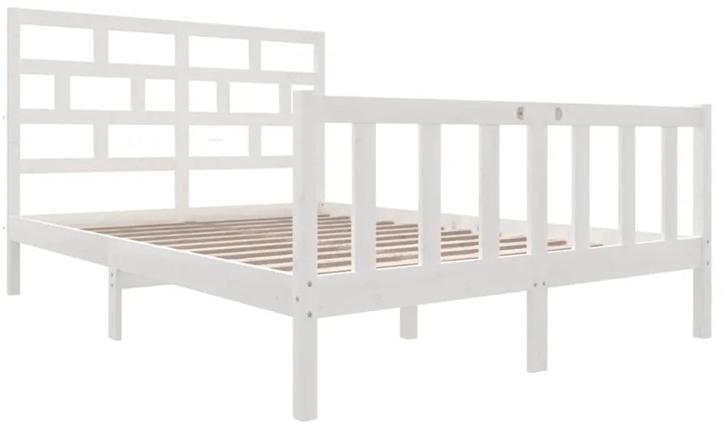 Estrutura de cama 120x200 cm madeira de pinho maciça branco