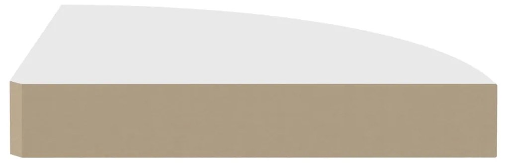 Prateleiras de canto suspensas 4 pcs 25x25x3,8cm MDF branco