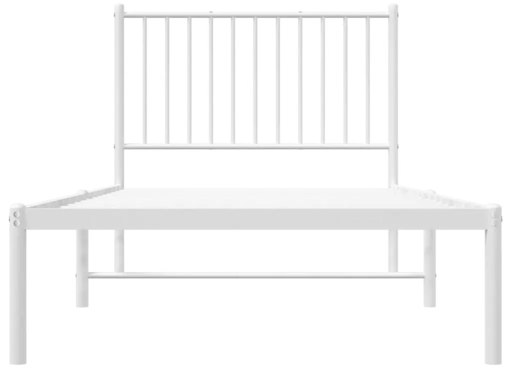 Estrutura de cama com cabeceira 90x200 cm metal branco