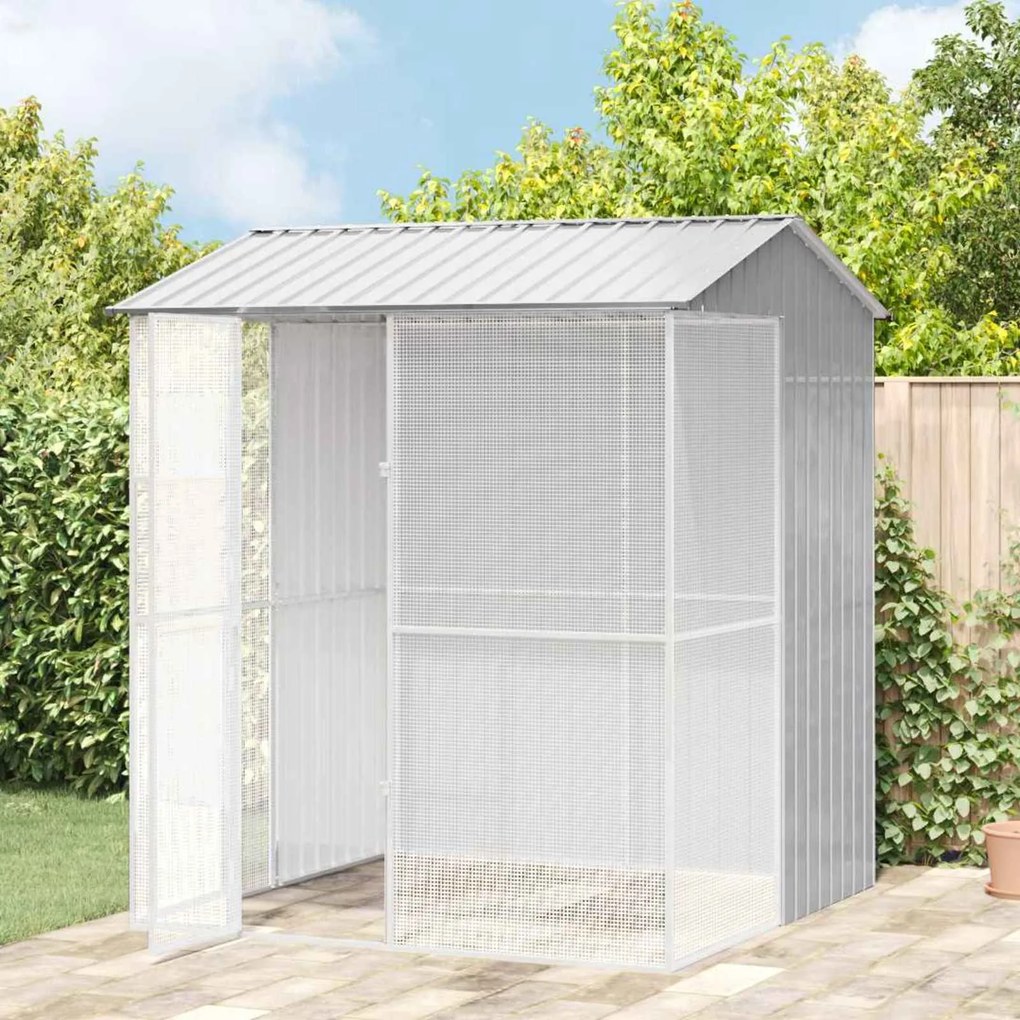 vidaXL Gaiola para Pássaros Cinzeto 215 x 210 x 247 cm Aço Galvanizado