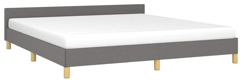 Estrutura de cama sem colchão 160x200 cm tecido cinzento-escuro