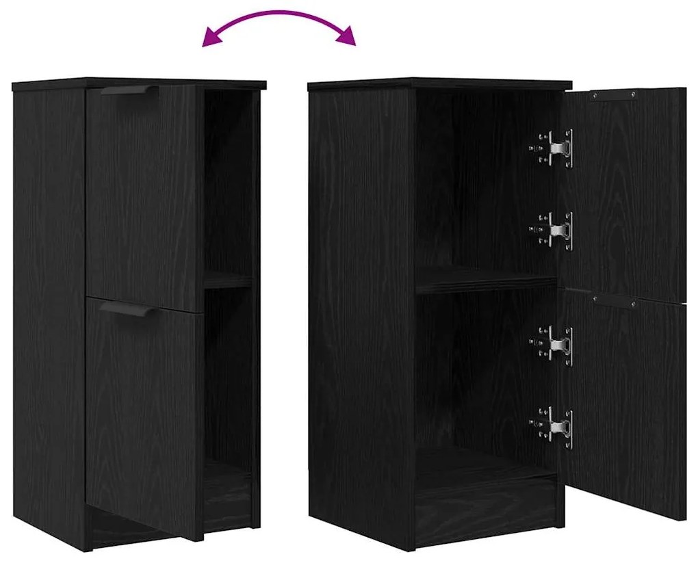 Buffets 2 pcs em Carvalho Preto, 30x30x70 cm, Feito de Madeira Derivad