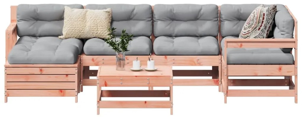 7 pcs conjunto sofás jardim madeira abeto-de-douglas