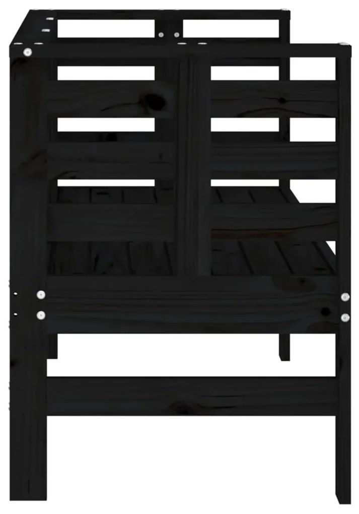 Banco de jardim 111,5x53x71 cm madeira de pinho maciça preto