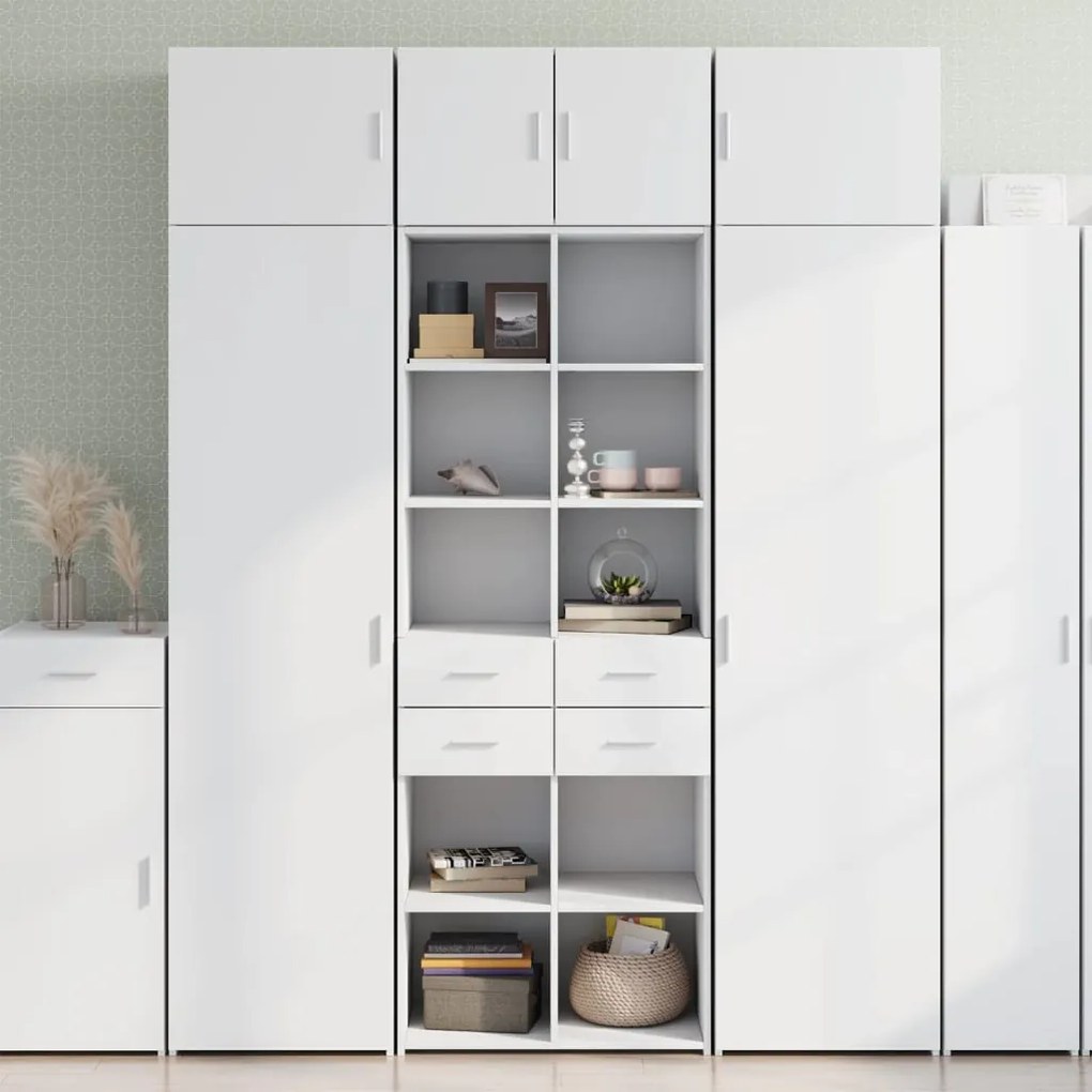 vidaXL Armário de arrumação 70x42,5x225 cm derivados de madeira branco