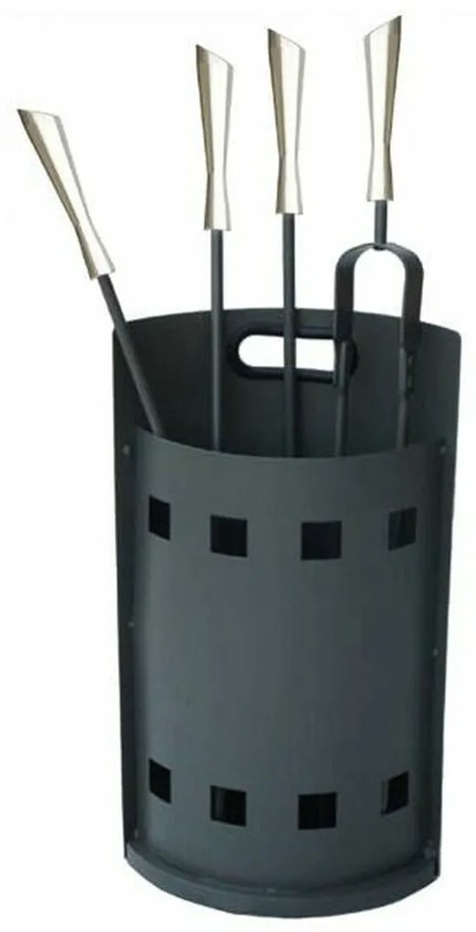 Utensílios para a Lareira DKD Home Decor Aço inoxidável Aço (4 Peças)