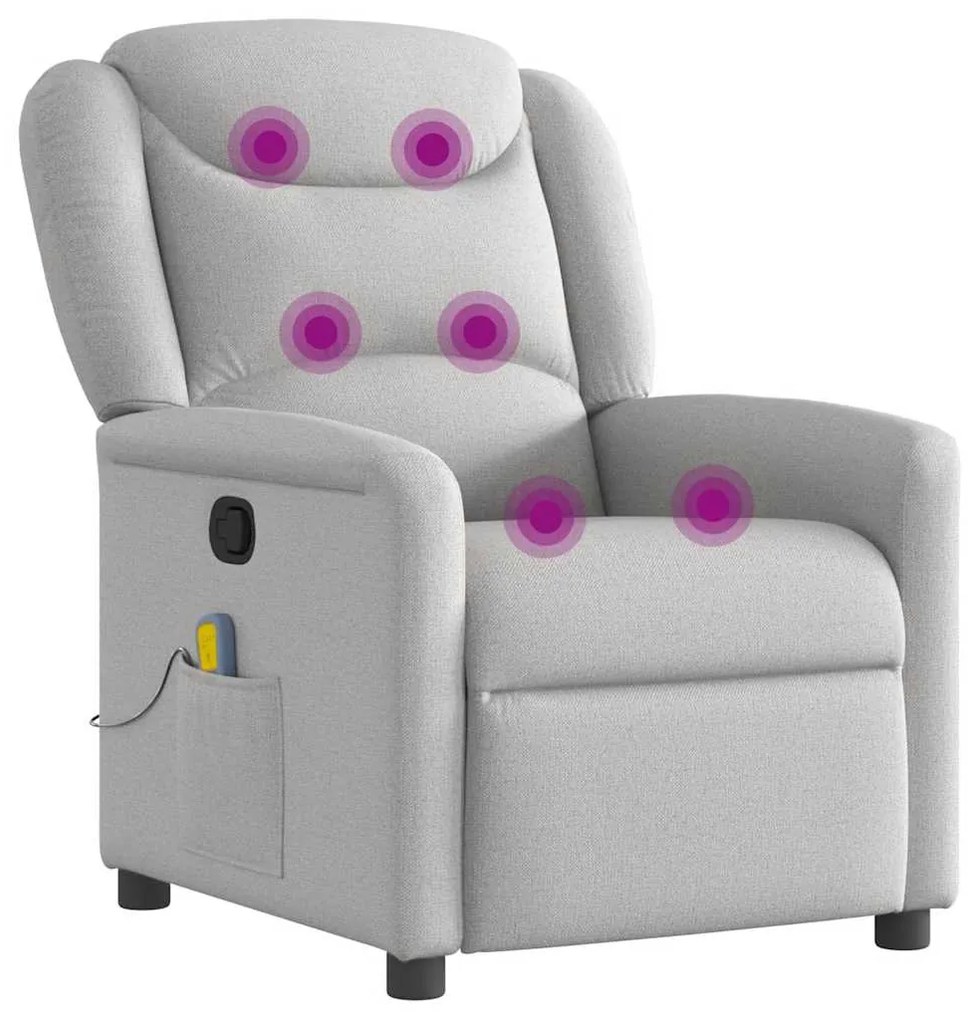 Cadeira de massagem reclinável tecido cinzento