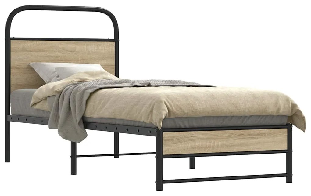 Estrutura cama s/ colchão derivados de madeira carvalho fumado
