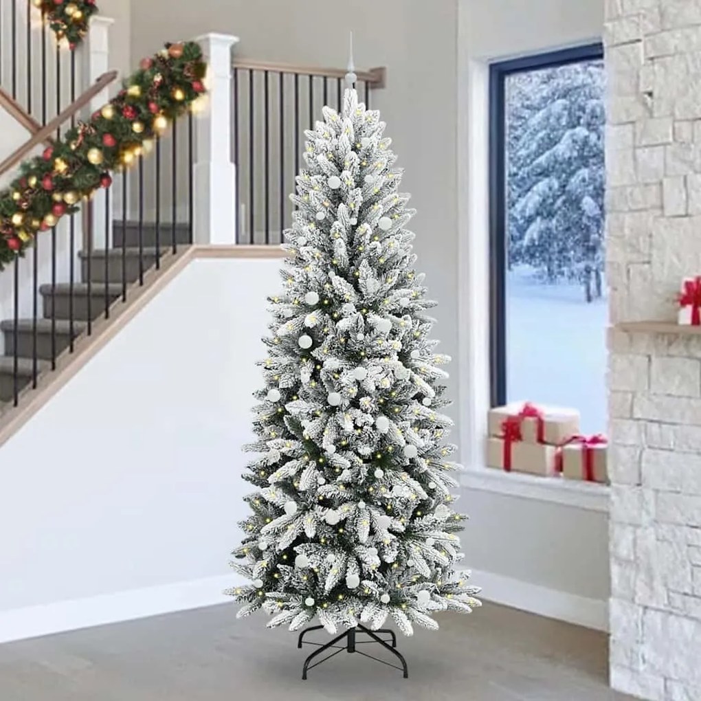 vidaXL Árvore de Natal Artificial com 300 LEDs Branco 240 cm