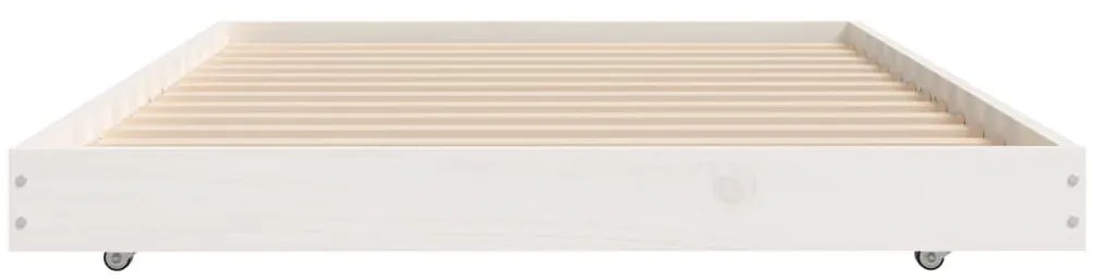 Cama sem colchão 75x190 cm madeira de pinho maciça branco