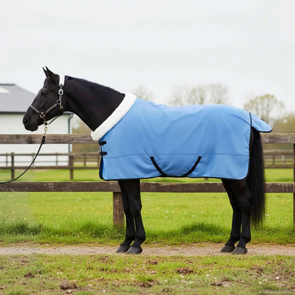 vidaXL Cobertor de Cavalo Aqua Completo 135 cm Fleece polar