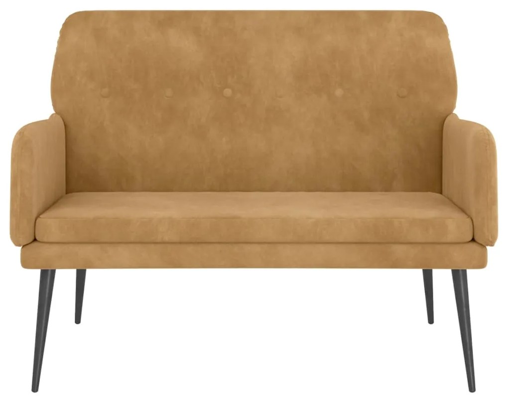 Banco 108x79x79 cm veludo castanho