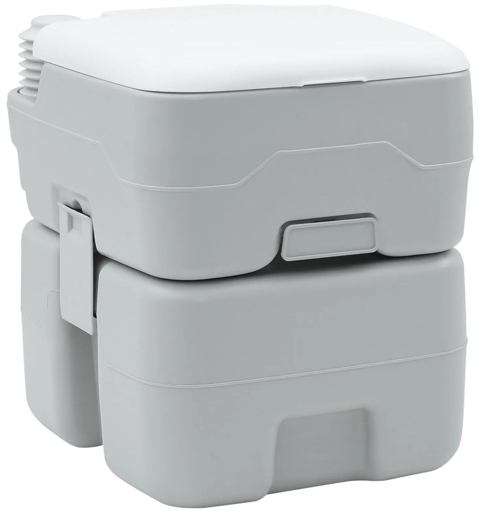 Vaso Sanitário Portátil vidaXL Cinza e Branco Plástico 20 L