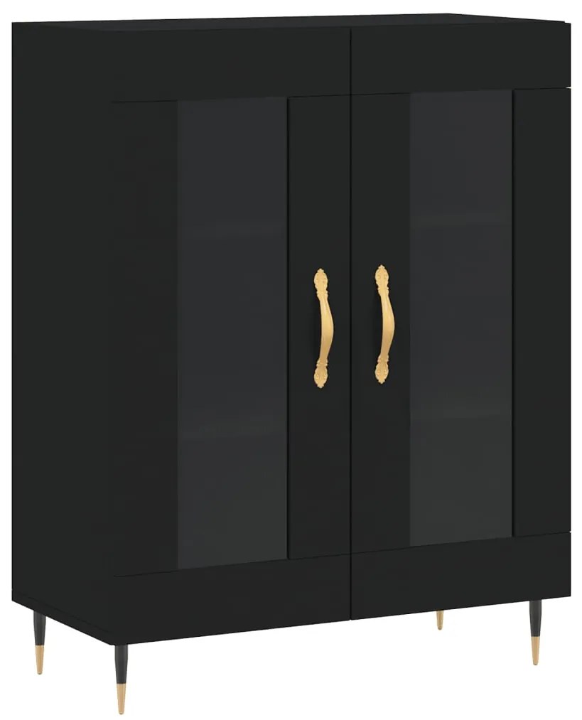 Armário alto 69,5x34x180 cm derivados de madeira preto