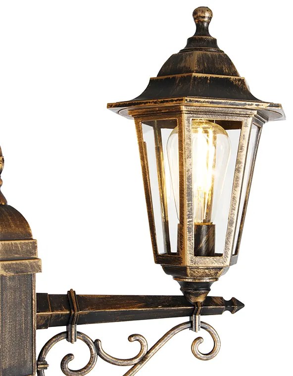 LED Lanterna de exterior inteligente dourada 3 luzes com Wi-Fi ST64 - New Haven Clássico / Antigo