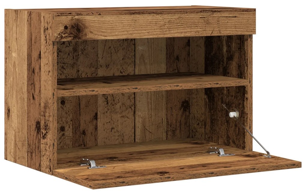 Gabinete de TV vidaXL com Luzes LED Madeira Antiga 60x30x40 cm