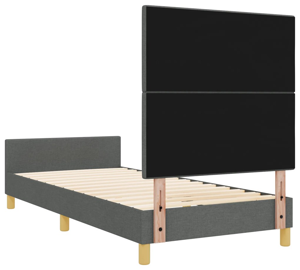 Cama vidaXL Cinza Escuro 90x200 cm Tecido