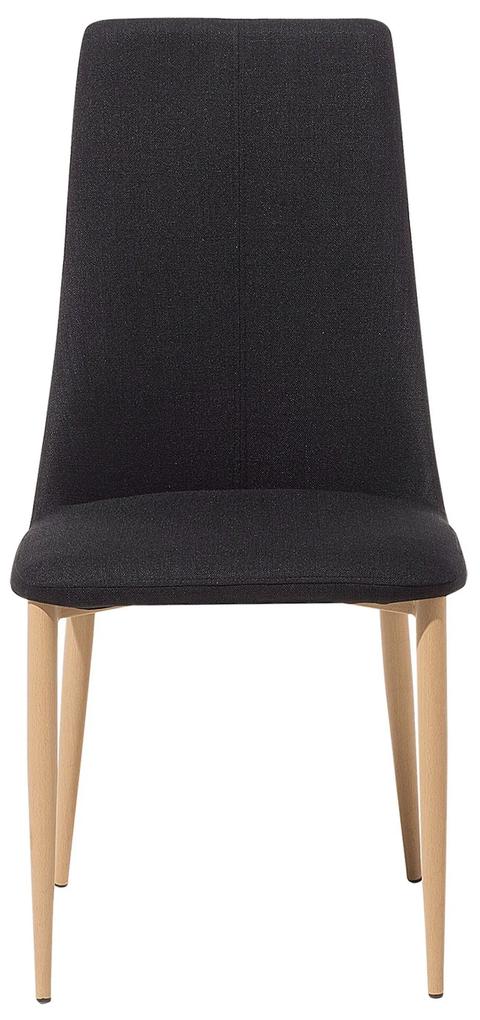 Conjunto de 2 cadeiras em tecido preto CLAYTON Beliani
