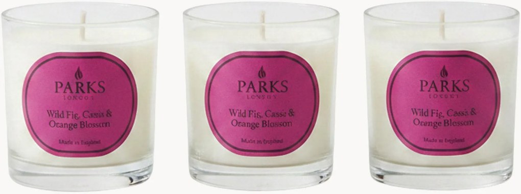 Velas perfumadas artesanais Vintage Aromatherapy (figo selvagem, groselha-preta, flor de laranjeira), conjunto de 3
