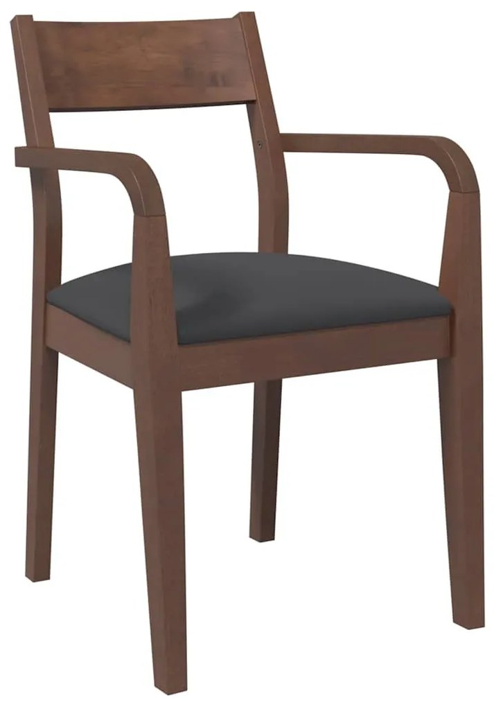 Cadeiras de jantar com almofadões 2 pcs madeira maciça castanho