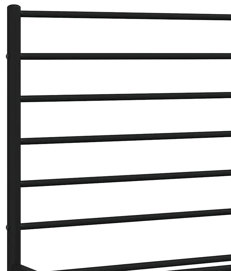 Estrutura de cama com cabeceira e pés 150x200 cm metal preto