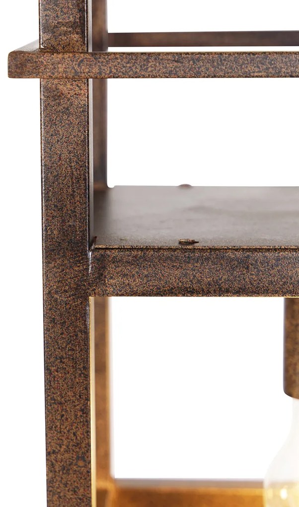 Candeeiro de suspensão inteligente castanho ferrugem com prateleira incl. 4 Wifi A60 - Cage Rack