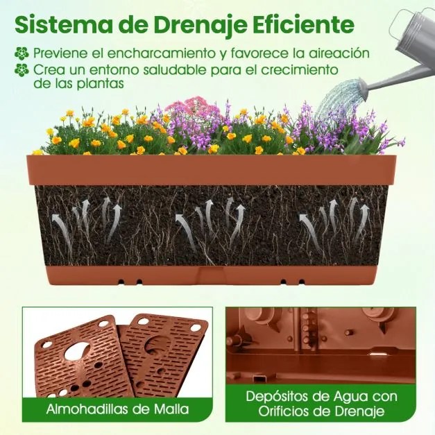 floreira de jardinagem, 6 peças, para vegetais, ervas aromáticas... castanho