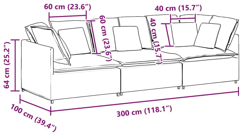 Sofá modular com almofadas veludo cinzento-escuro