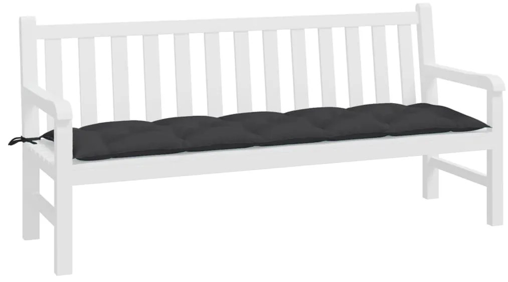 Almofadão p/ banco de jardim 180x50x7 cm tecido oxford preto